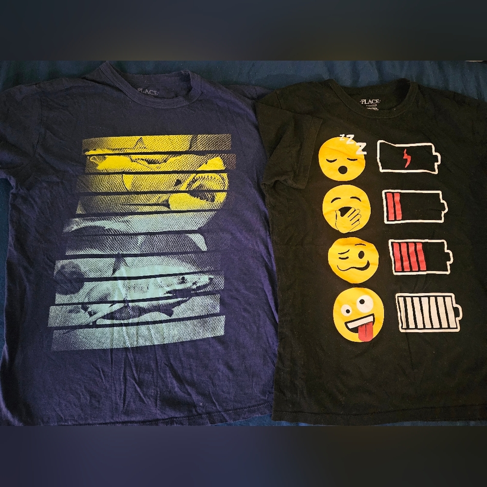 The Children's Place Navy and Black Graphic Tees